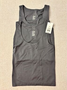 2-Pack A New Day Seamless Tank Top Scoop Neck Unpadded Shelf Bra Gray Size XS